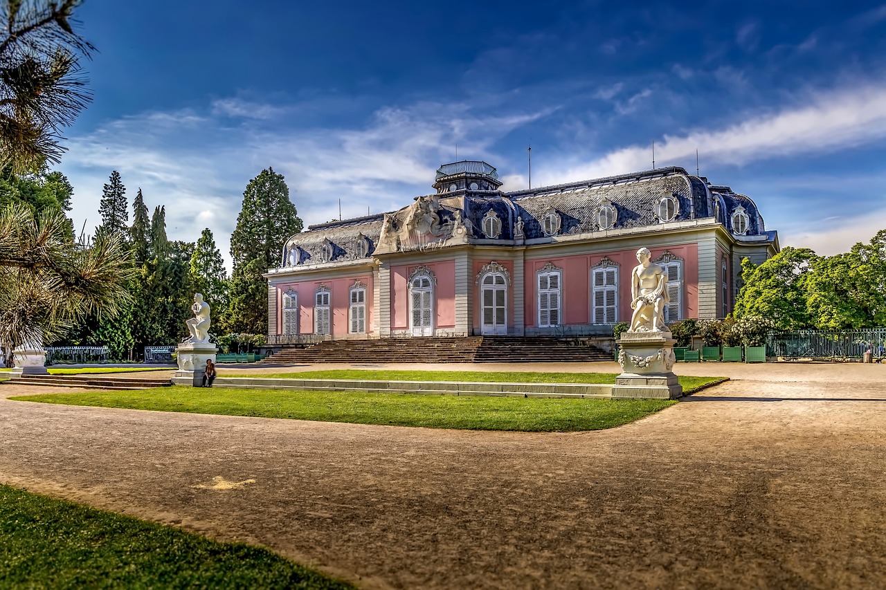 palace, sunset,Benrath Palace, architecture