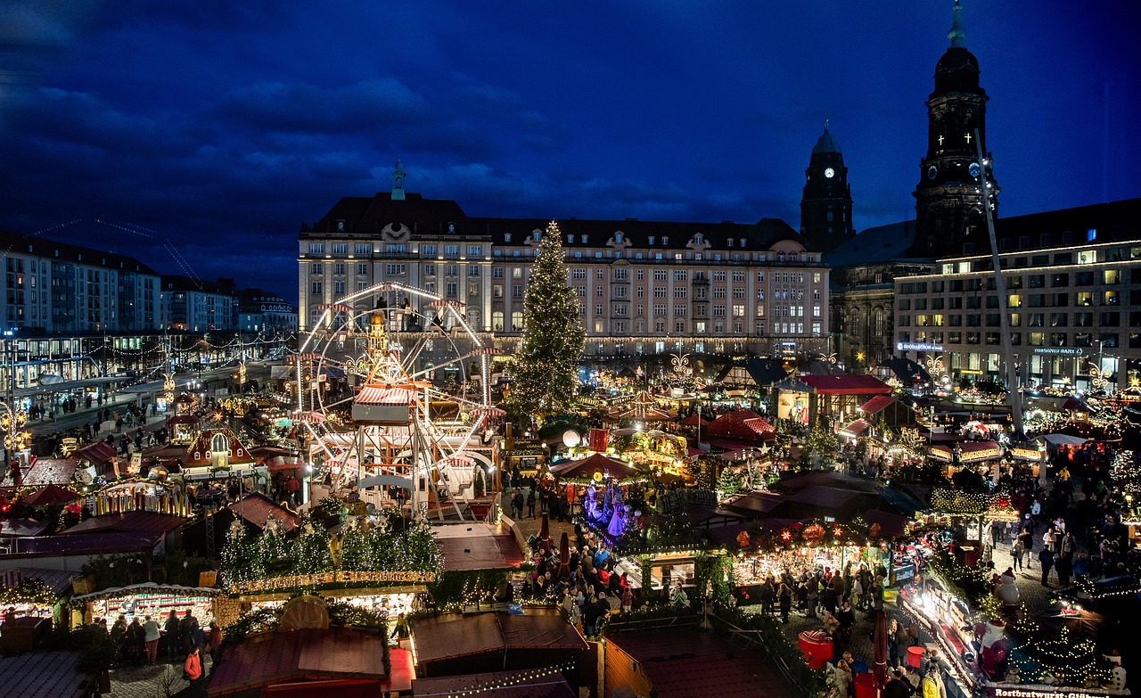 dresden, christmas market, city